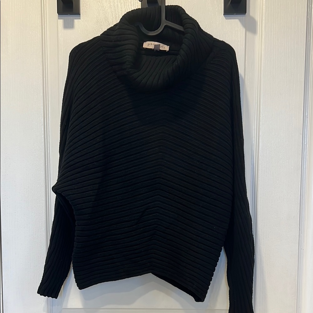Philosophy Black Chunky Knit Turtleneck Sweater